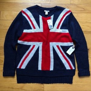 NWT - Forever 21 United Kingdom Flag Sweater